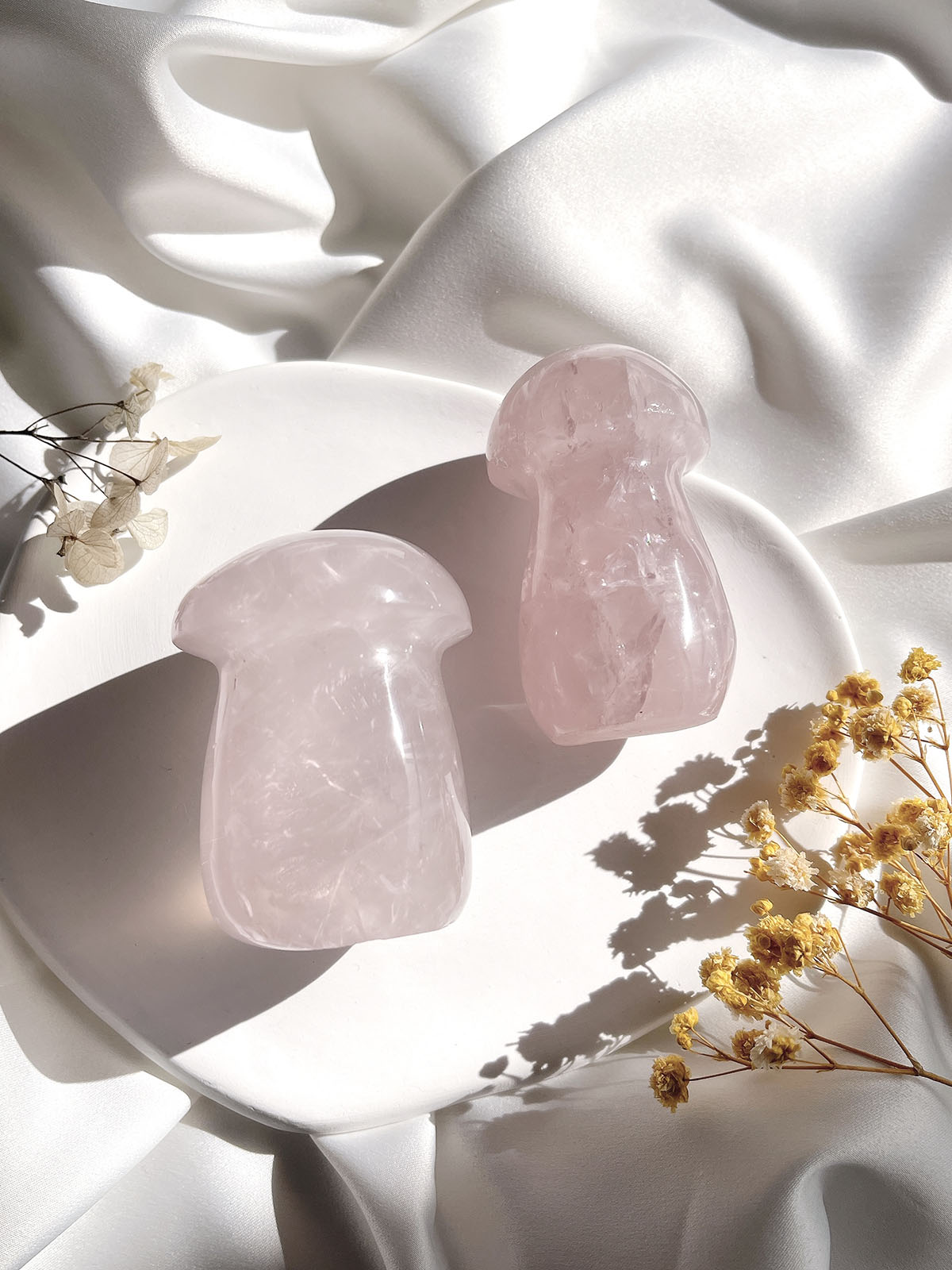 IMG_1547 天然粉水晶雕刻蘑菇 - 图片 1